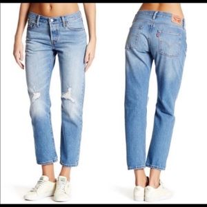 Levi’s 501 CT Customized and Tapered Jeans Straight Leg Distressed W27 x L32